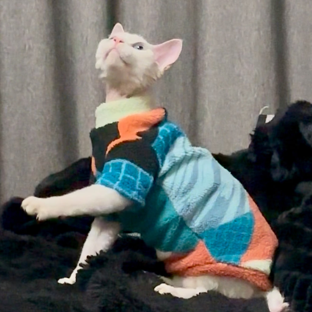 Vêtements de chat épaississants en fourrure doublés de polaire pour la chaleur