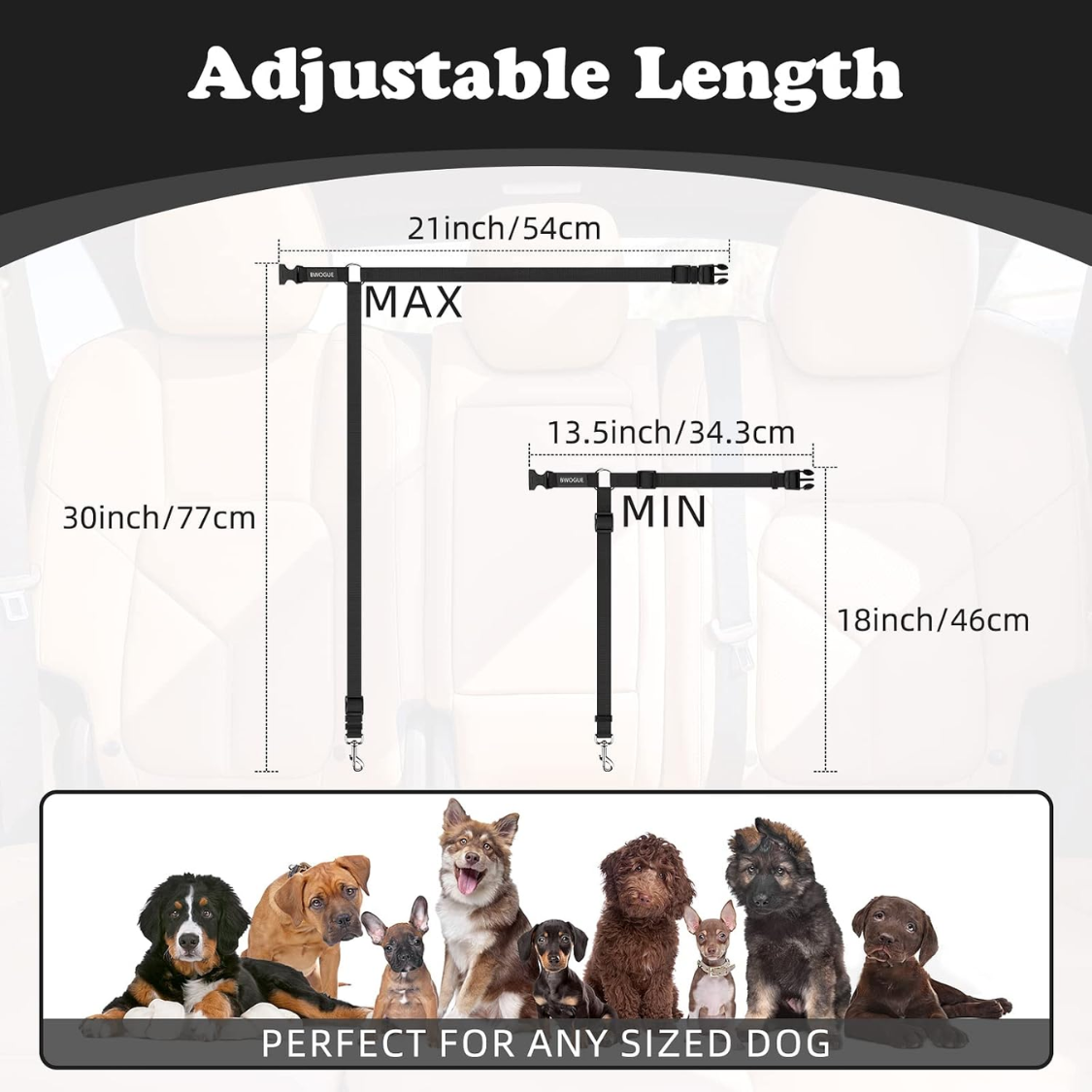 2 Pack ceinture de siège pour chien pour voiture
