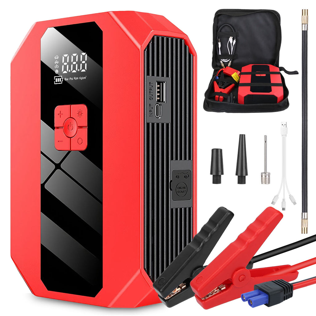 Compresseur d'air de démarrage de voiture portable 1Pc 1500A 400PSI Chargeur de batterie de voiture Jump Starter