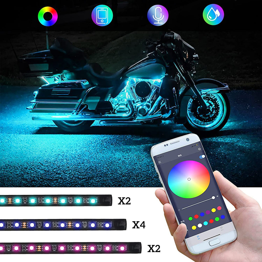 Châssis de moto bas ambiant lumière coloré illumination