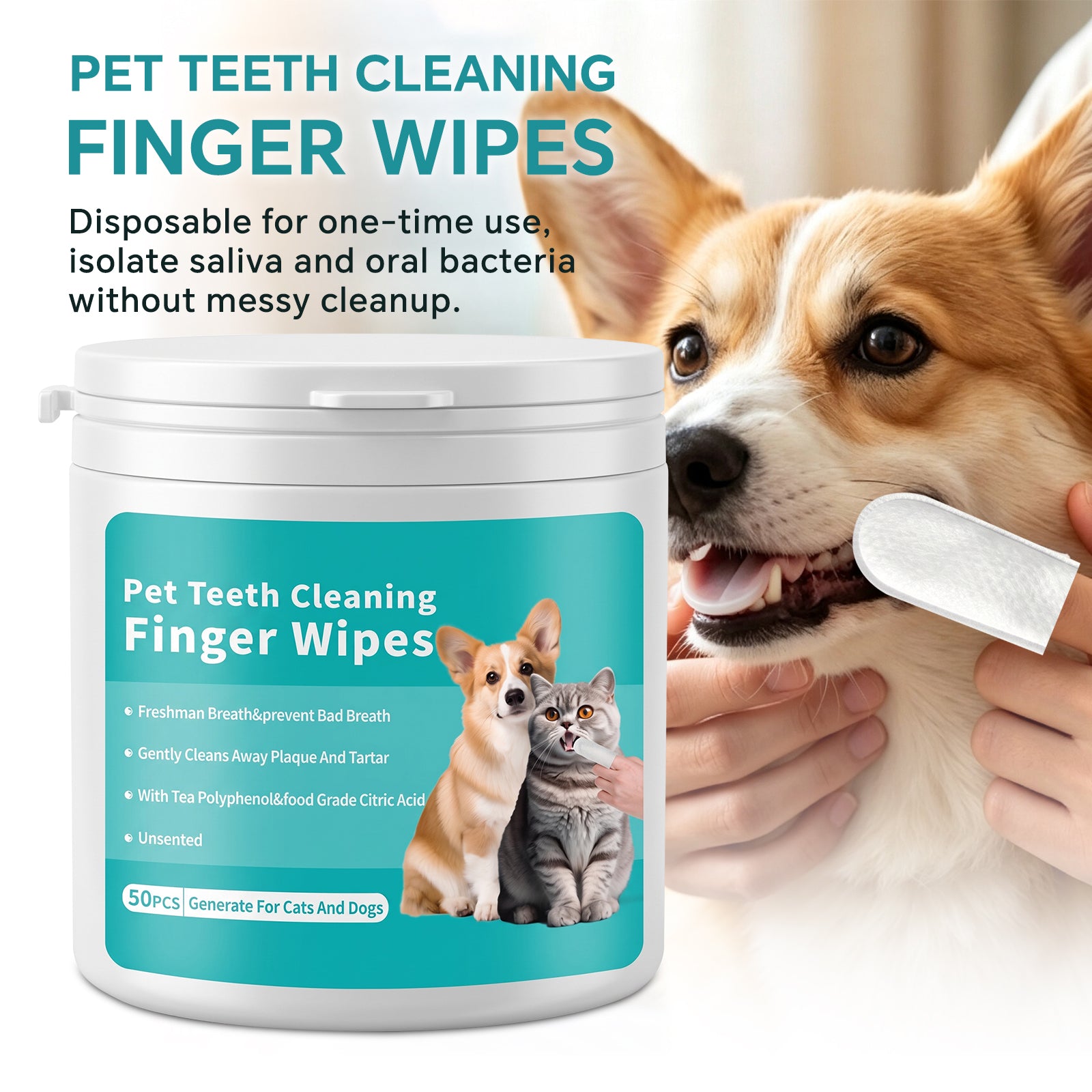 Seulement auto-pickup--nettoyage de dents wipes humides 50 pièces