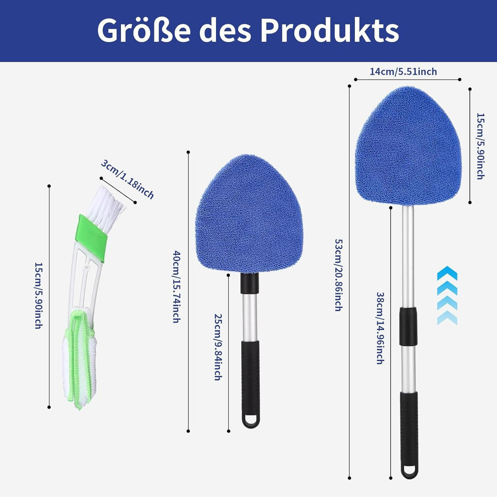Kit de nettoyage de voiture 7 pièces avec poignée télescopique