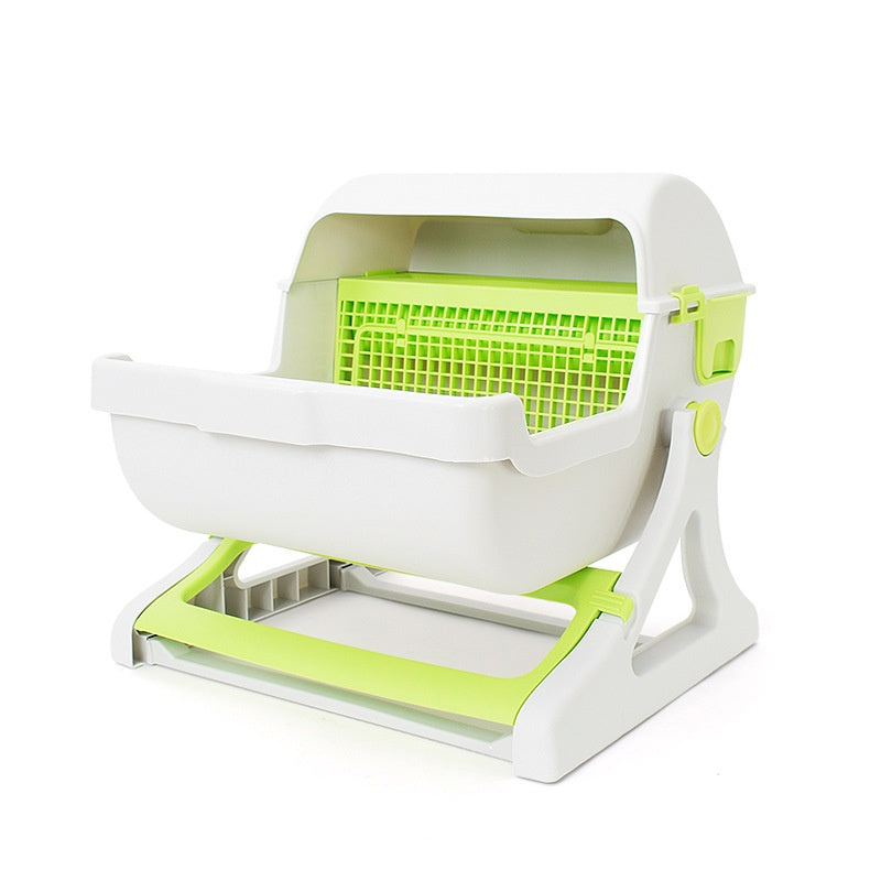 Ouvert Tilting Chat Toilette Extra Grande Boîte semi-automatique