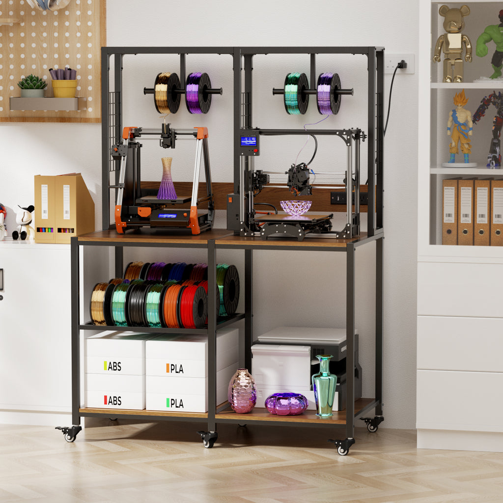 Support d'imprimante 3D double avec stockage filament