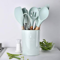 Ustensile de cuisine ensemble 12 PCS Silicone outils de cuisine avec poignée en bois