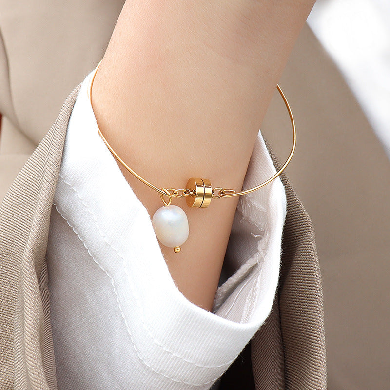 European And American Minimalist Style Versatile Plain Ring Bracelet