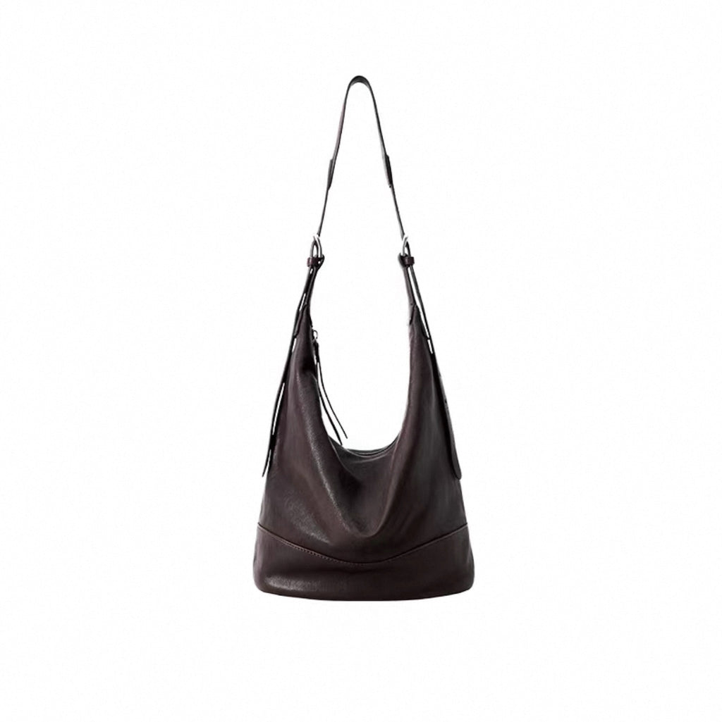Sheepskin Double main Cuir véritable Sac de navette de grande capacité