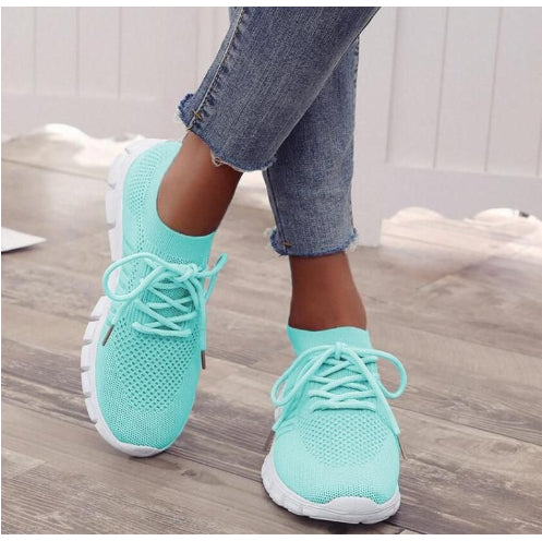 Femmes Respirant Sneaker High-cut Lace-up Platform Chaussures Casual