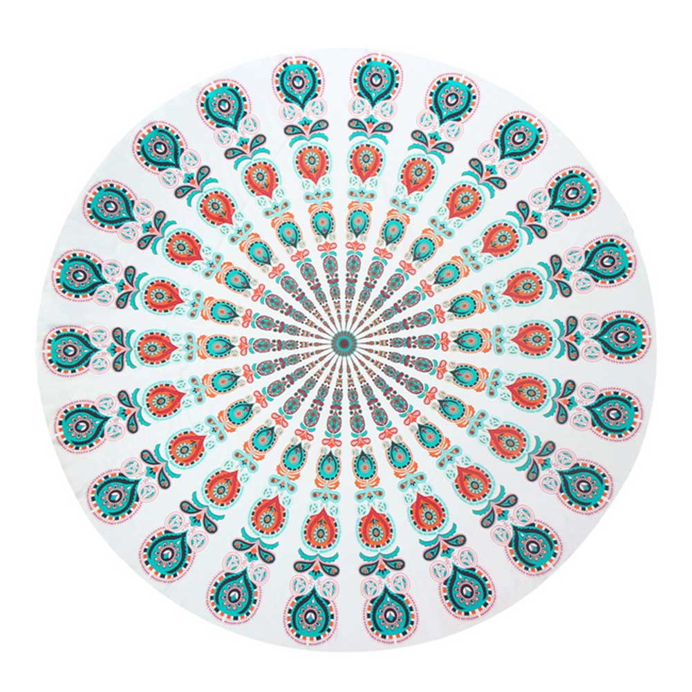 Tapis rond écharpe mandala tapisserie