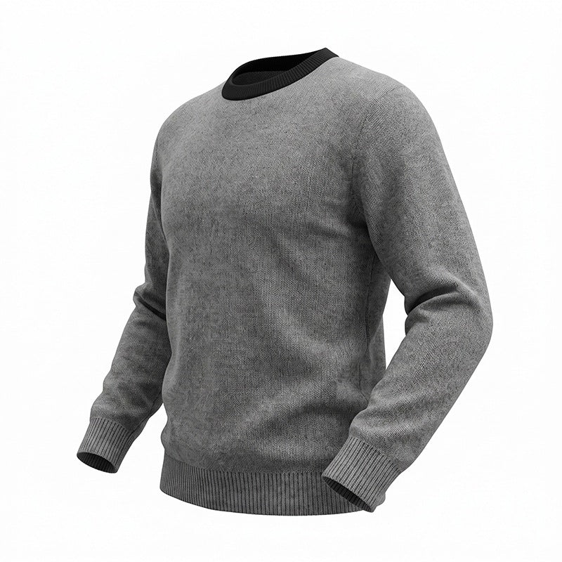 Double fermeture à glissière ronde Col long Chandail hommes