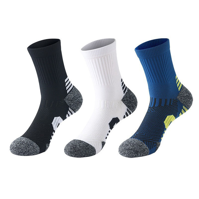 Chaussettes de basketball pour hommes Longueur mi-calf avec une semelle en tissu Terry