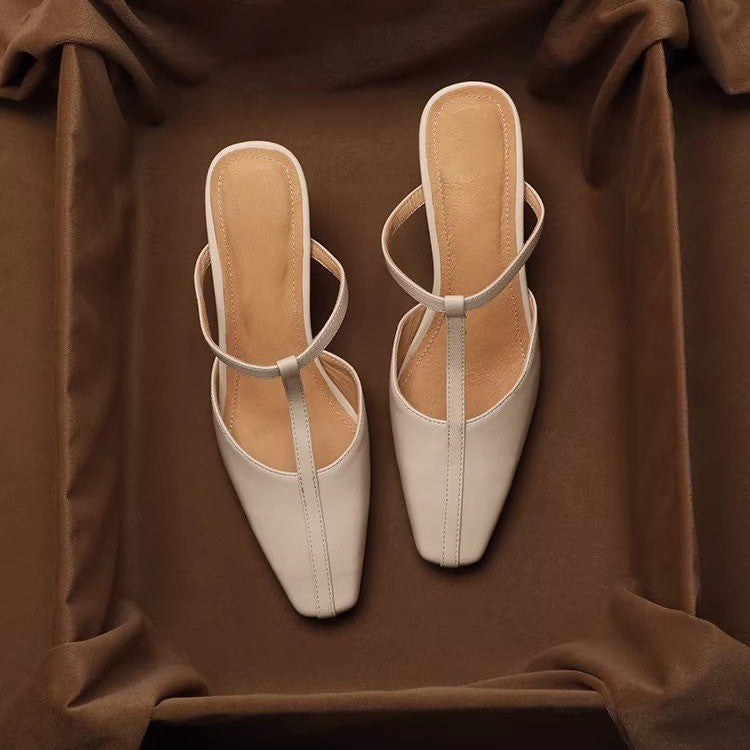 Sandales d'été en T-Strap pour talons carrés vintage