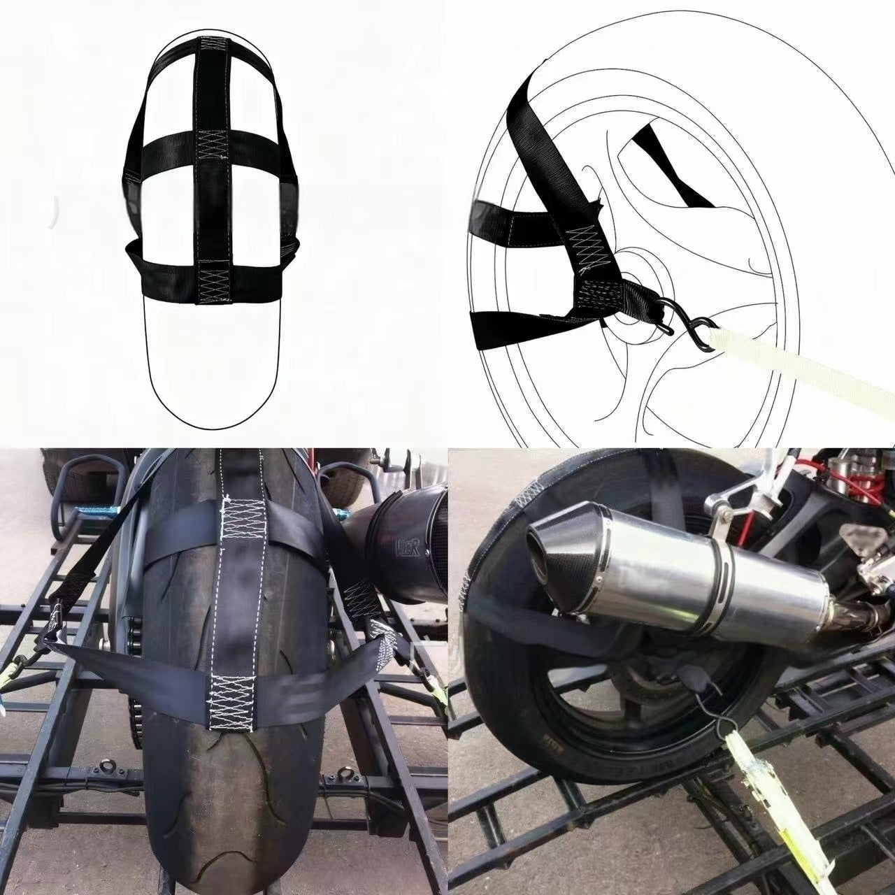 Porte-monnaie de pneus de moto Accessoire de sauvetage