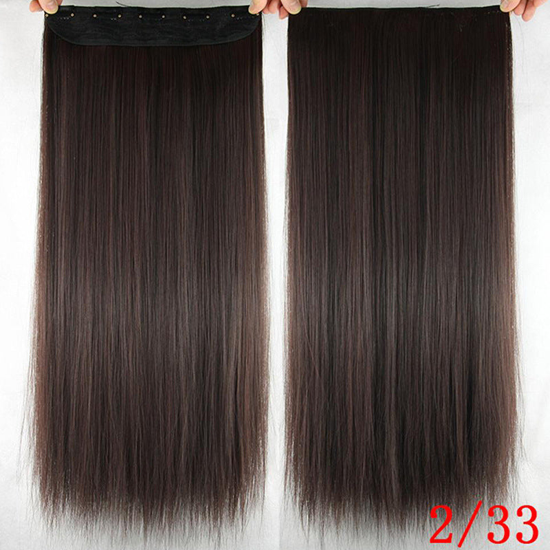 A five-clip faux hair wig piece