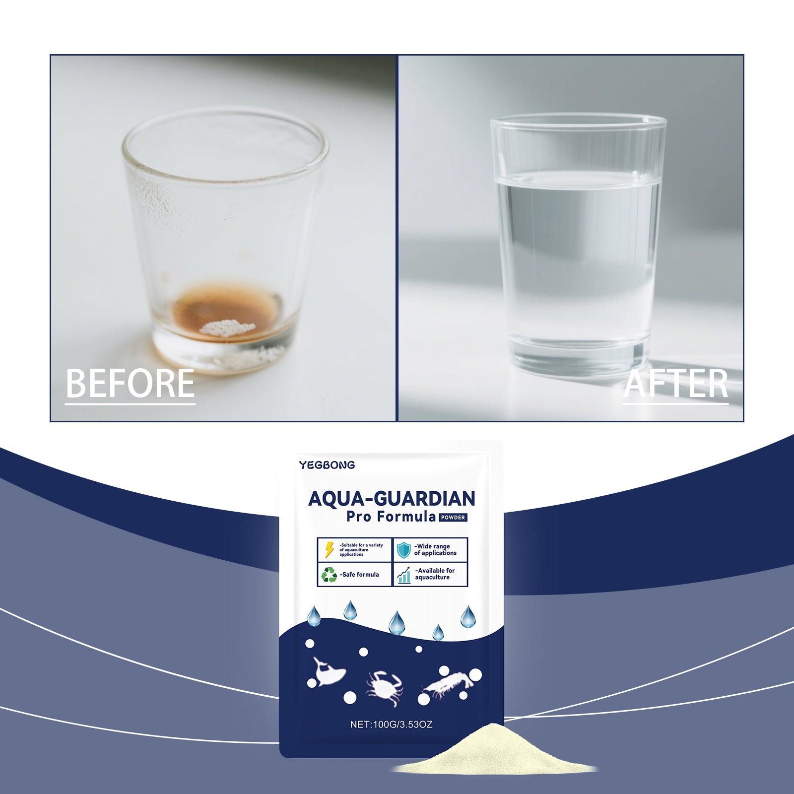 Poudre de clarification de l'eau
