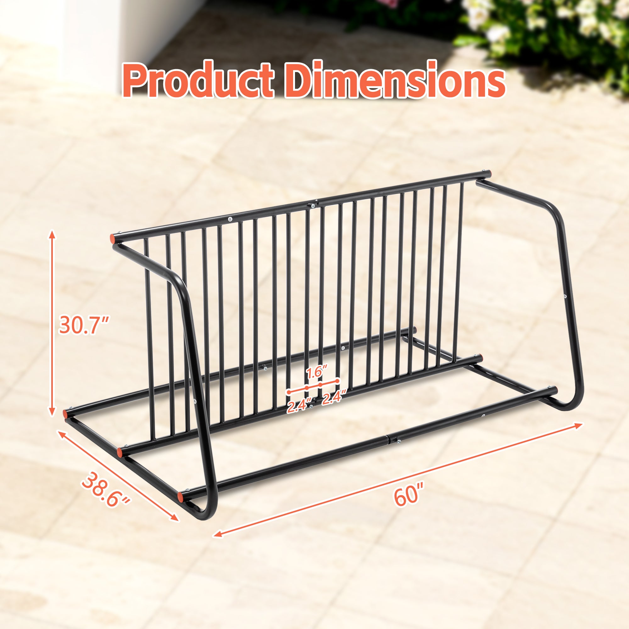 Rack de vélo extérieur lourd 10 broches - Support de rangement en acier double side pour garages