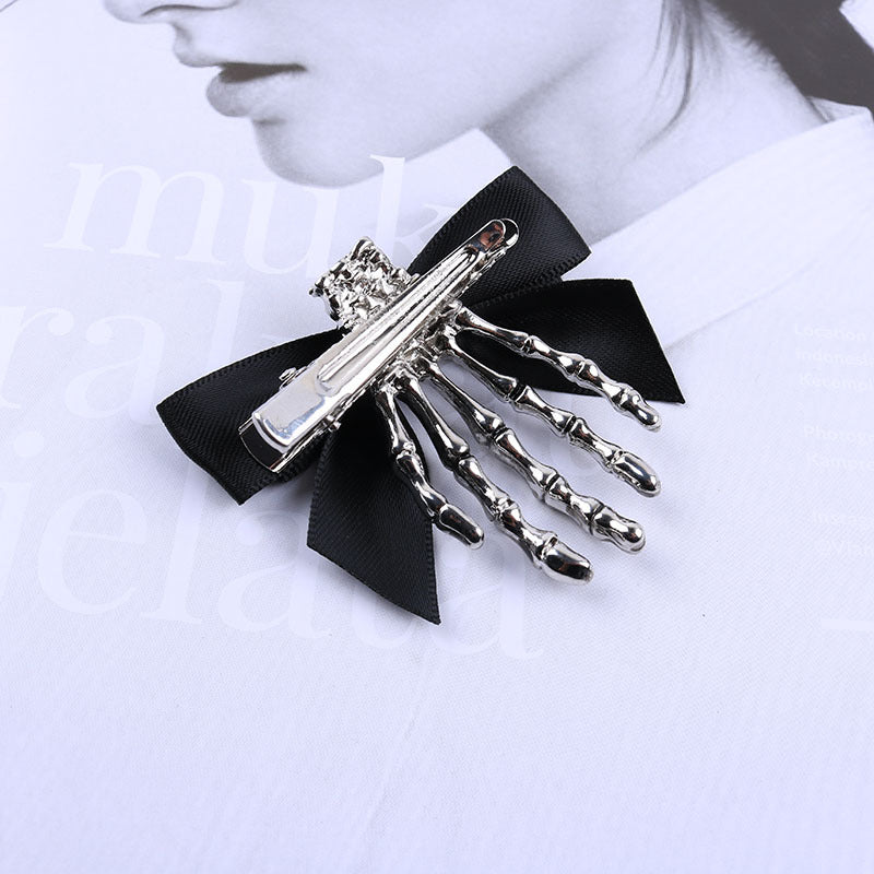 Personnalité Bow Crâne Ghost Main Griffe épingle à cheveux Headdress Retro Duckbill