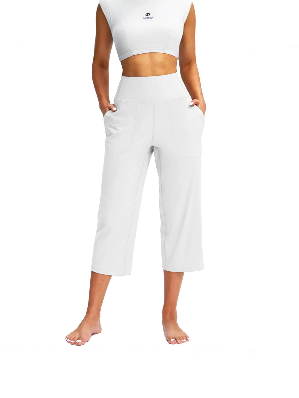 La mode européenne et américaine des femmes Couleur solide Pantalon à large leg avec poches