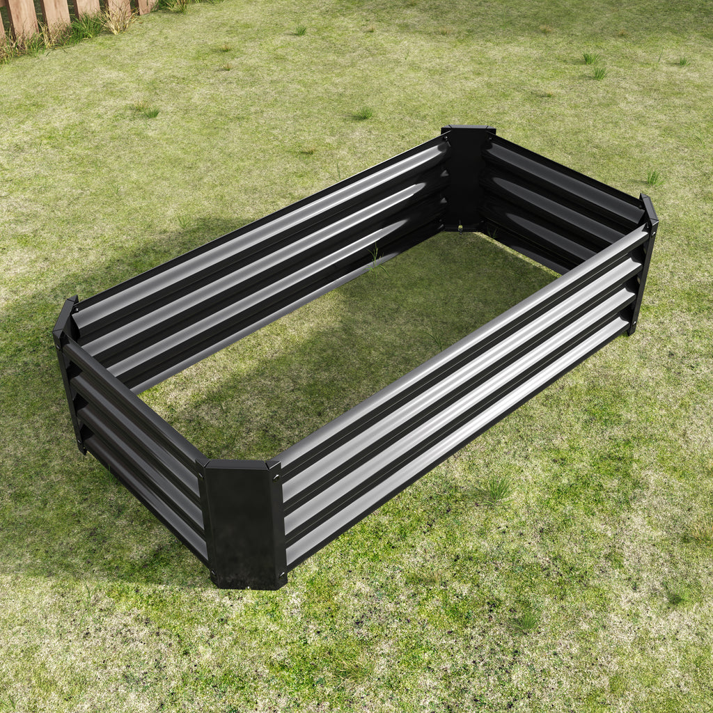 2PCS noir 4×2×1ft Lit de jardin surélevé en métal