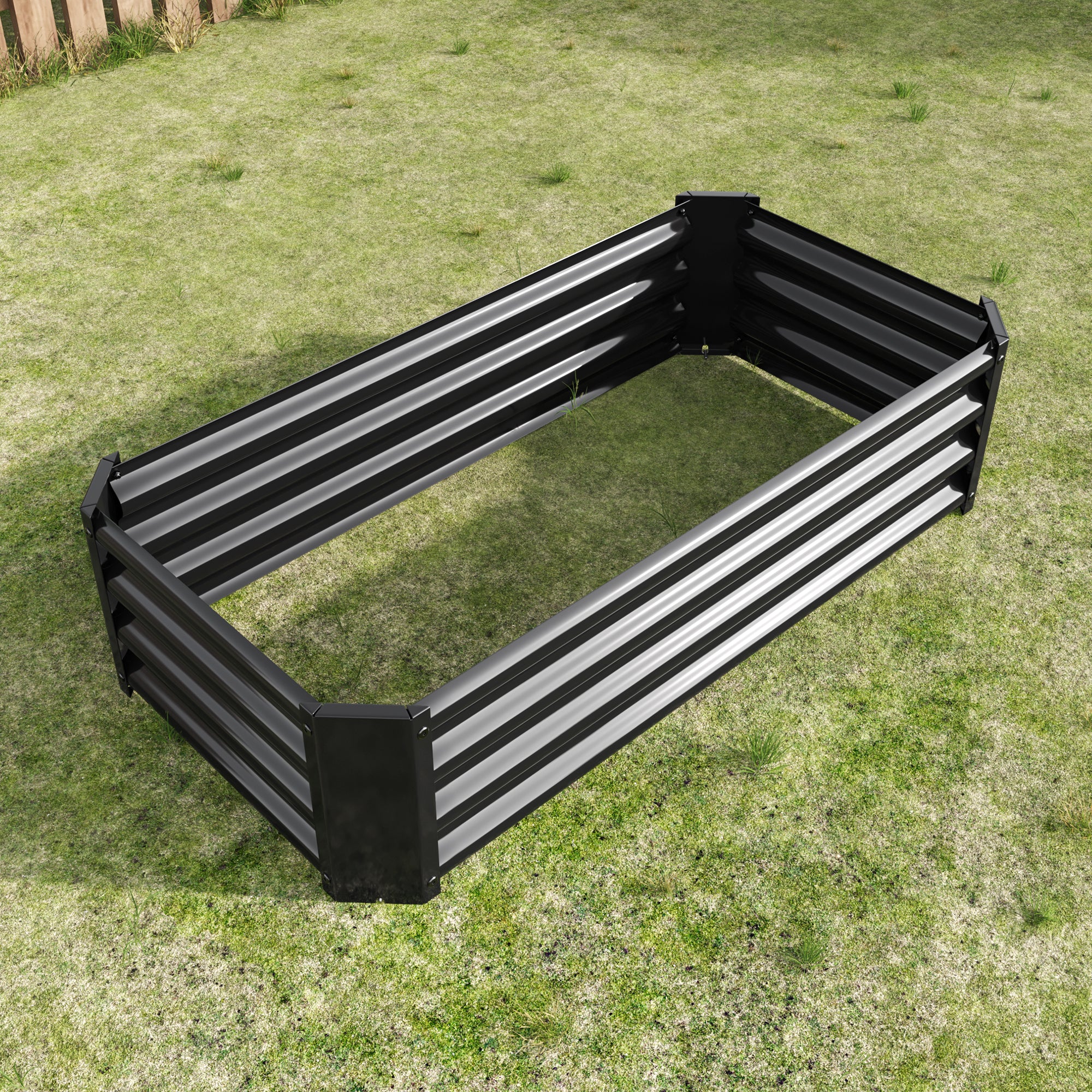 2PCS noir 4×2×1ft Lit de jardin surélevé en métal