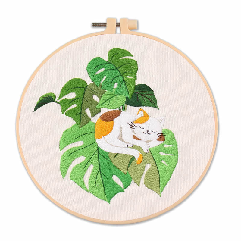 Broderie de chat Pattern Diy Matériau Package Kit