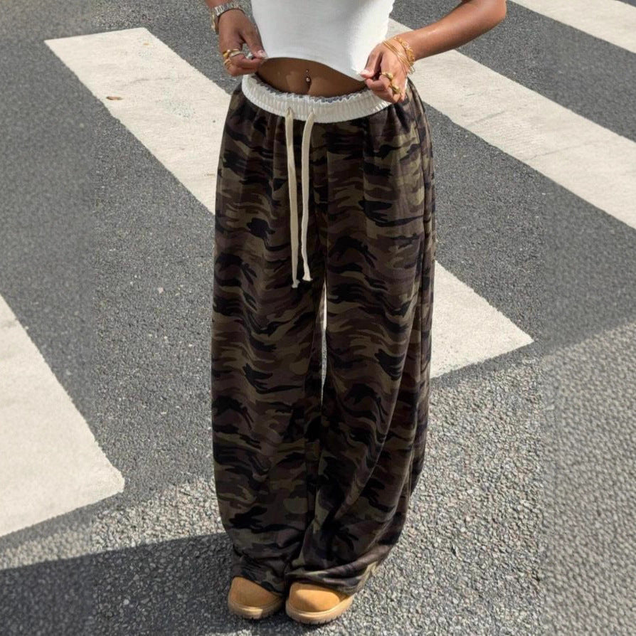 Pantalon de longue durée en drapée rétro pour femmes
