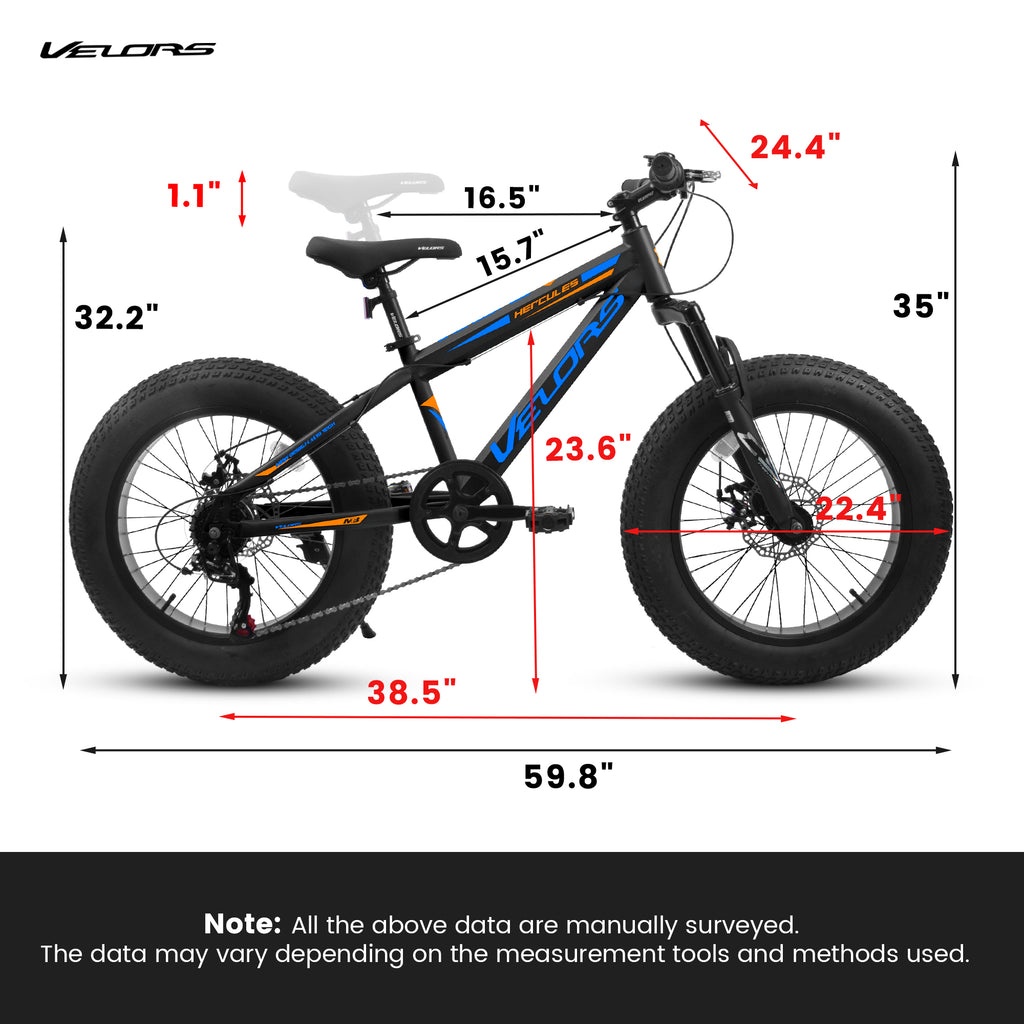 V202035 20 pouces Fat Tire Bike 7 Speed Mountain Bike