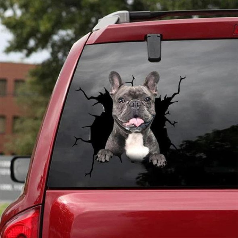 Mur animal Toutes sortes de Puppy Creative Trou de voiture cassé stickers électrostatique fenêtre