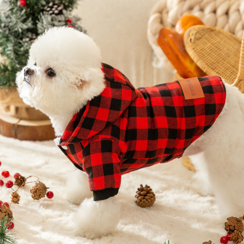 Manteau à capuche en coton à capuche classique pour chien de compagnie
