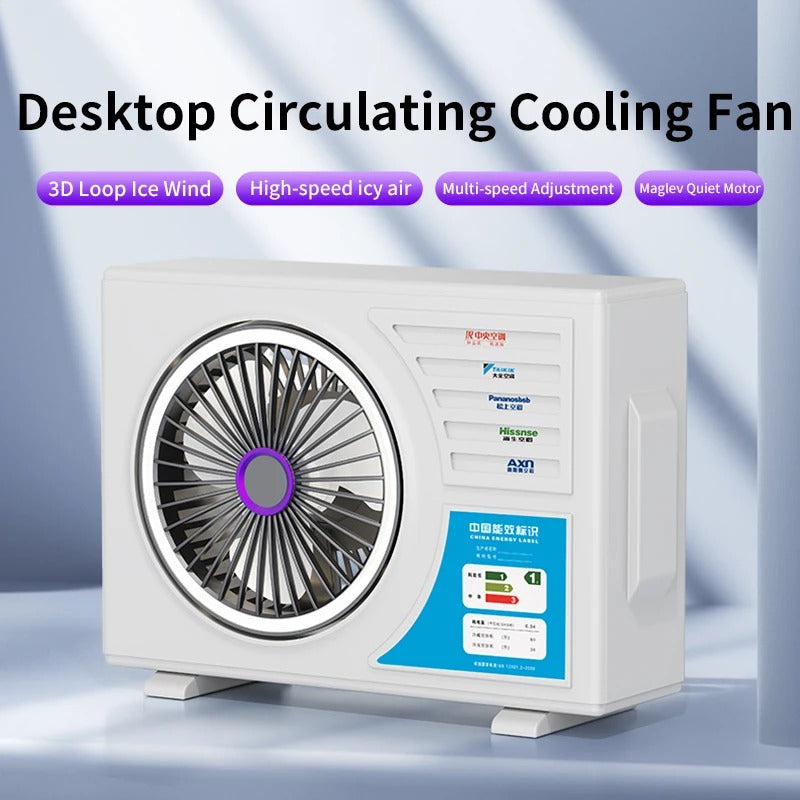 Electric folding fan student desk cooling fan folding light outdoor camping wall hanging