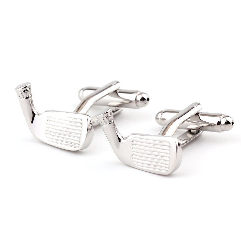 Raquette de golf Forme Plain Metal French Shirt Cufflinks hommes