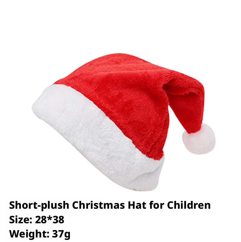 Chapeau de Noël-rouge-short peluche-pièce pour enfants-1