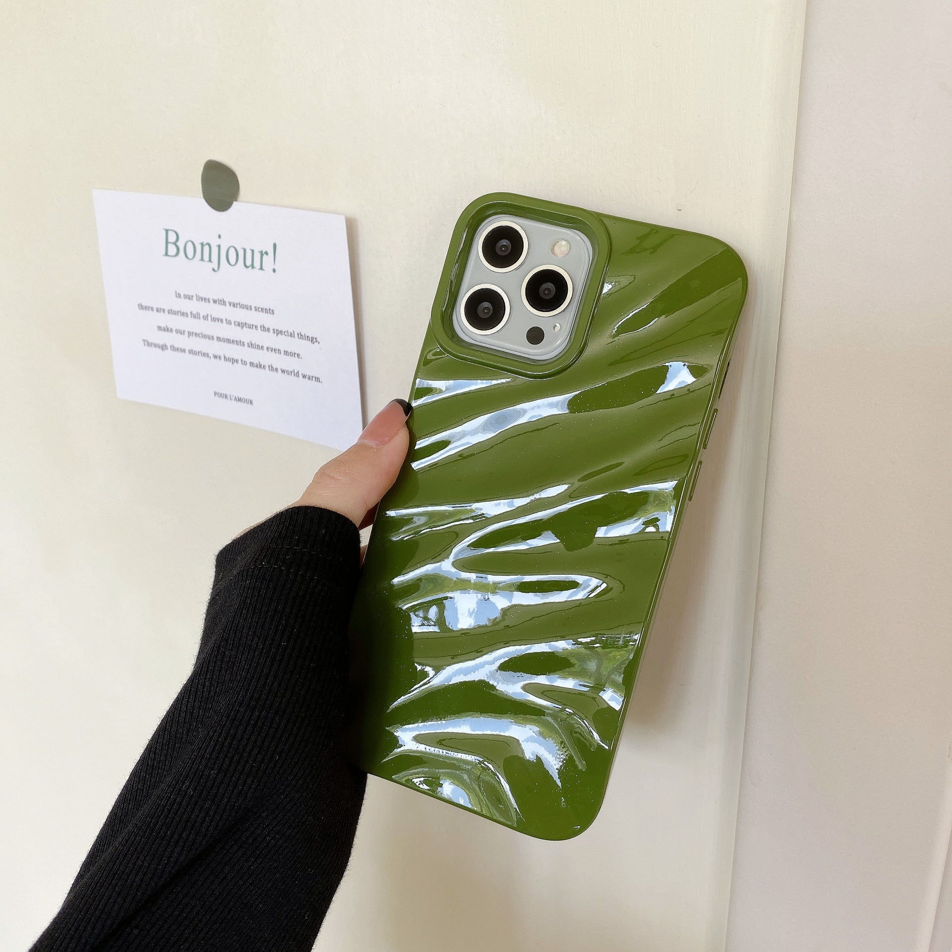 Housse de téléphone plissée de couleur solide anti-chute