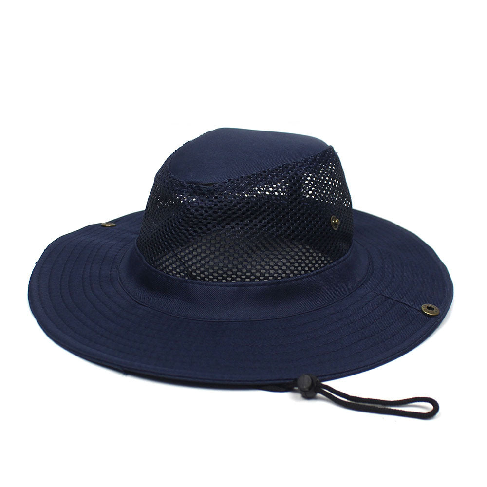 Patchwork Mesh Breathable Bucket Hat Pêche Cyclisme Windproof Protection solaire pliable