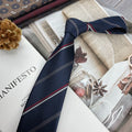 Retro Coffee Color Orange Red Striped Tie Hand Hit 8CM Hommes