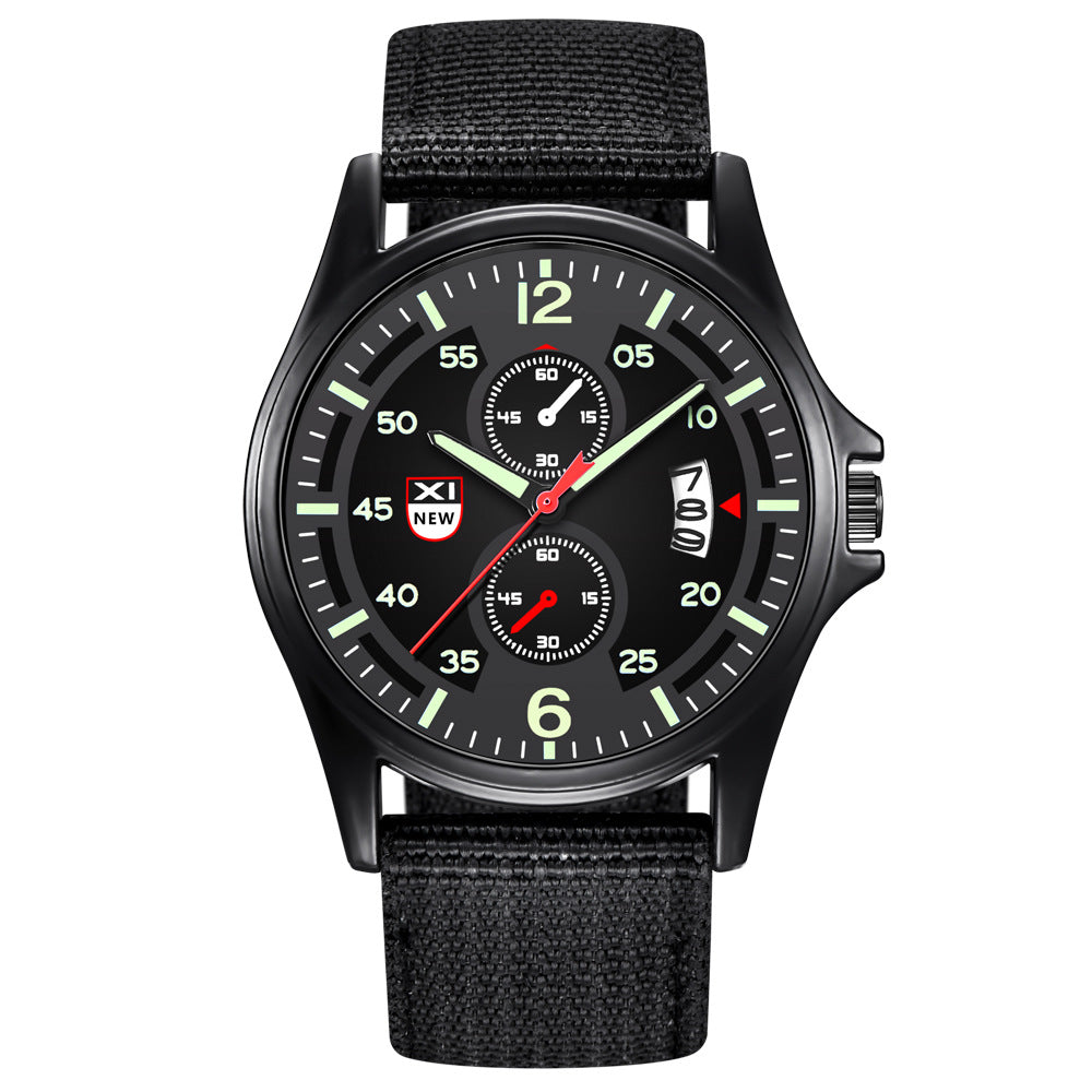 Mode Nylon Strap Sport Army Style Watch Calendrier Quartz Watch