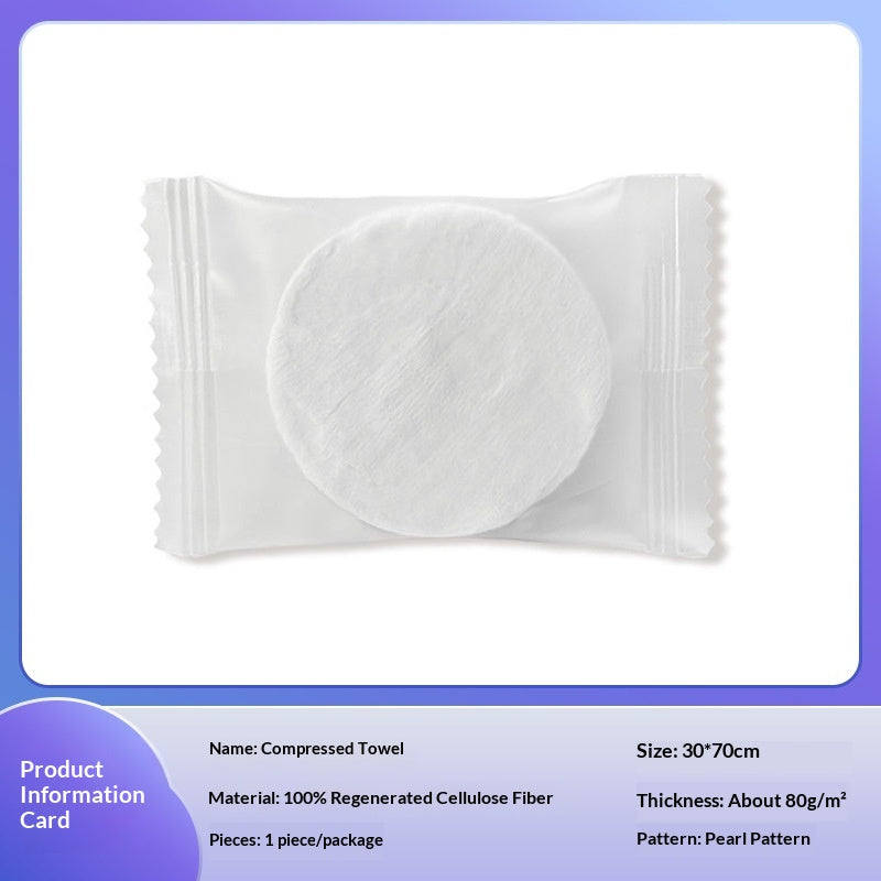 Petite serviette en coton jetable comprimé avec emballage individuel transparent