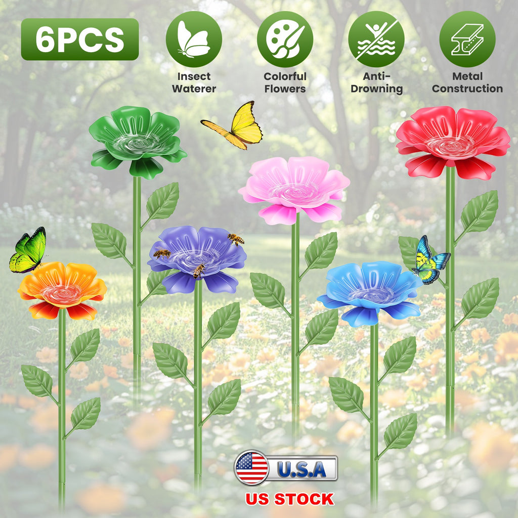 6Pack Stations d'arrosage des abeilles métalliques
