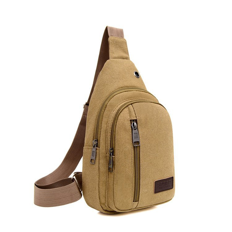 Coiffure de couleur solide Toile Homme Poitrine Crossbody Sac Épaule simple