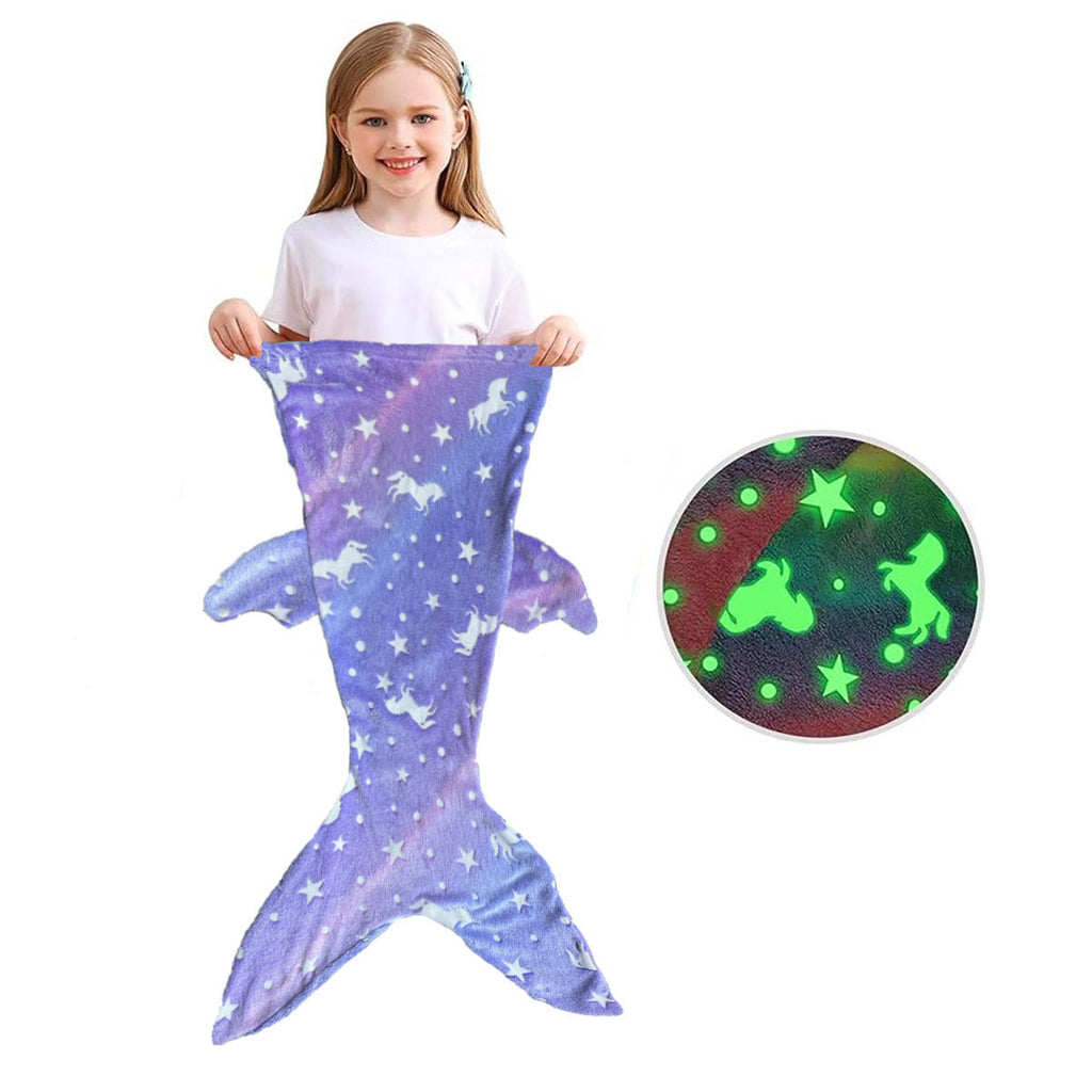 Sirène pour enfants Sac de couchage lumineux Couverture de couchage double face