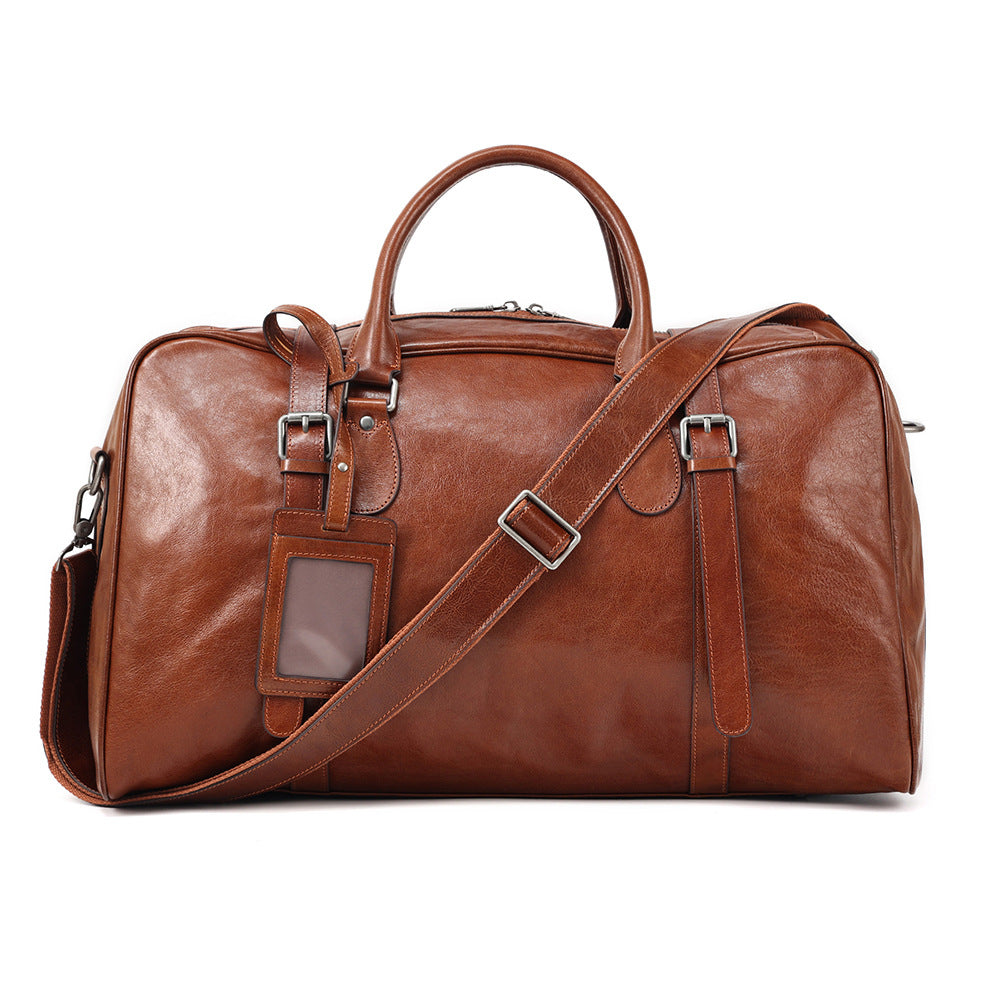 Sac à bagages en cuir tanné aux légumes