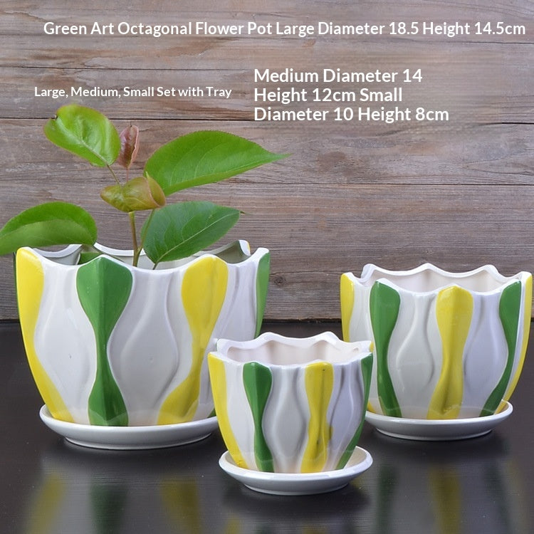 Grand pot de fleurs intérieure personnalisée avec TrayMinimalist DesignParfait pour les suceurs