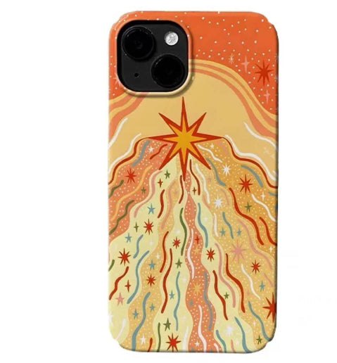 Étui téléphonique à trous fins gelés orange