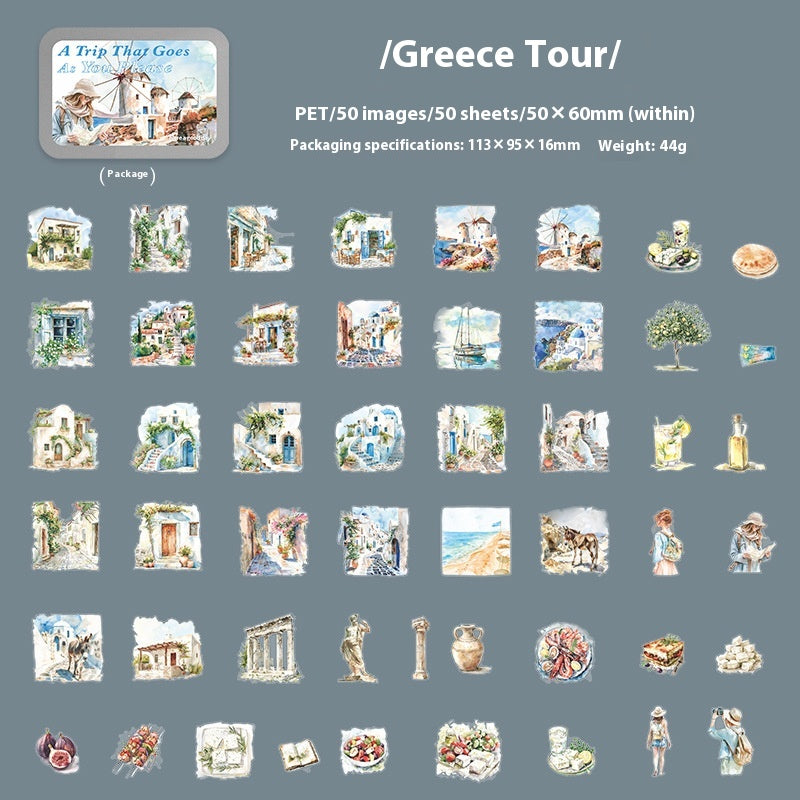 Série Voyage Carnet de voyage PET Stickers