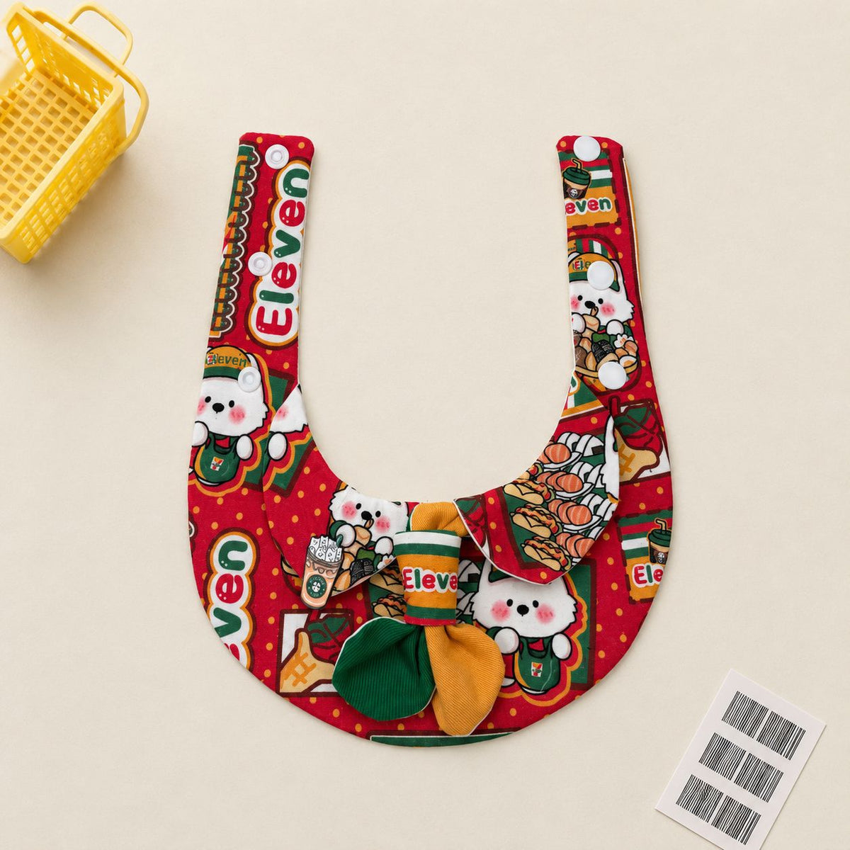 Serviette de couleur contrastante Bow Tie Pet Bib Salive