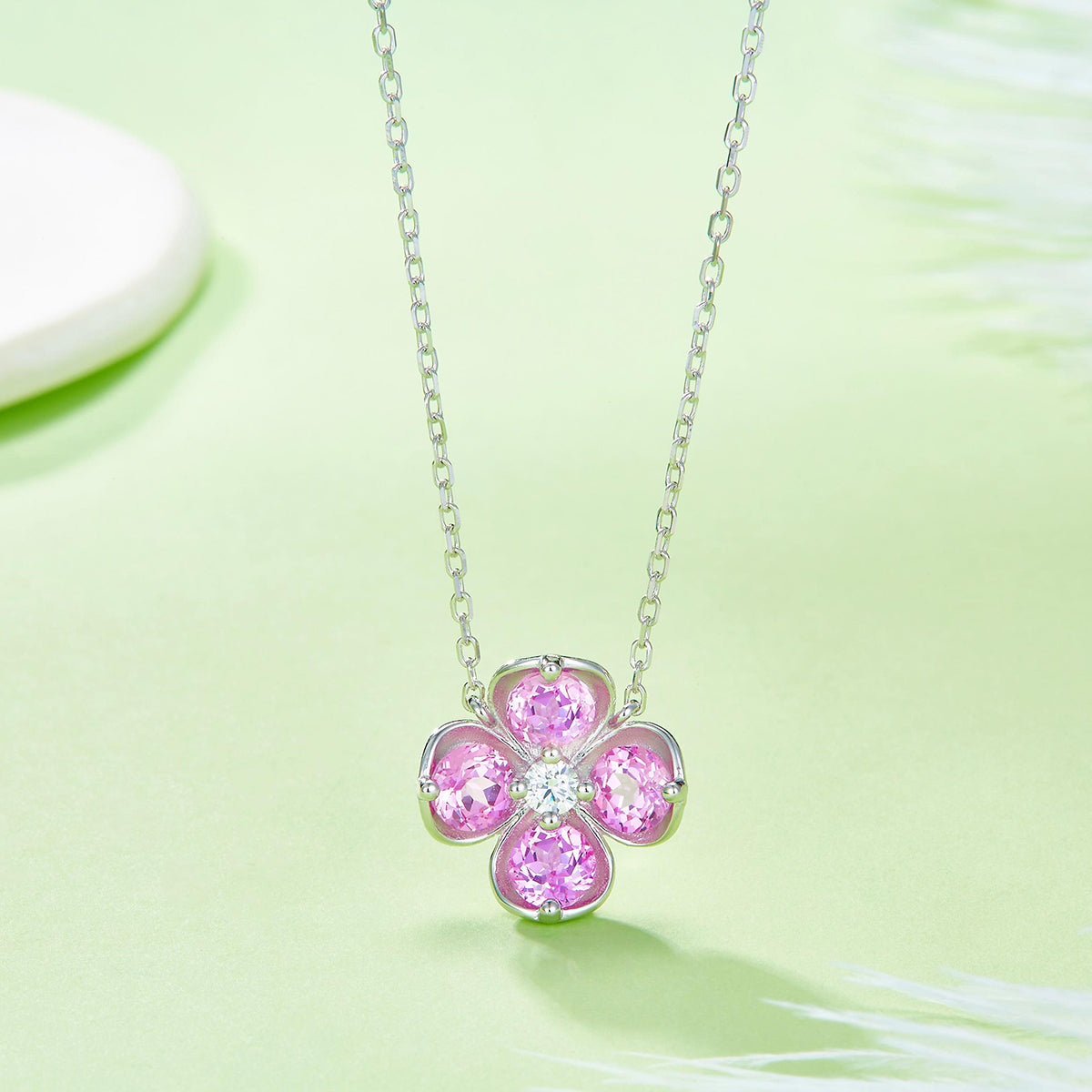 S925 Collier de trèfle en argent sterling