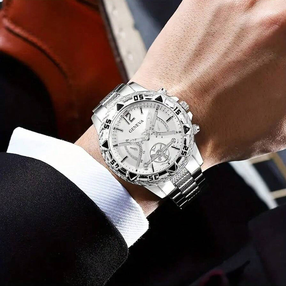 Montre mécanique Volkswagen entièrement automatique pour homme avec bracelet en acier