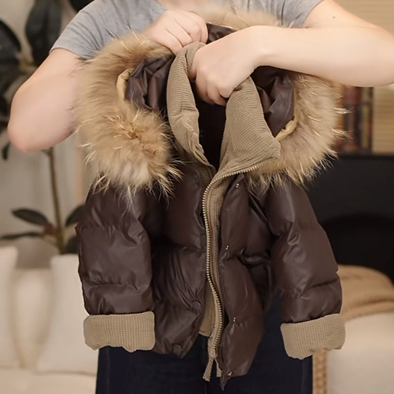 Veste de coton Hiver Down pour enfants Faux Deux pièces