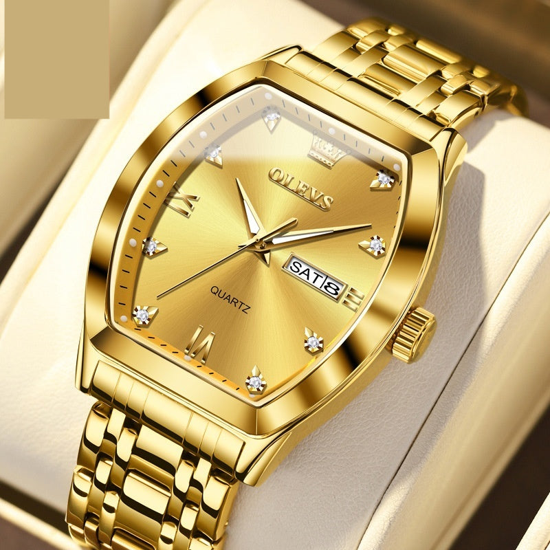 Quartz Barrel Business authentique montre homme