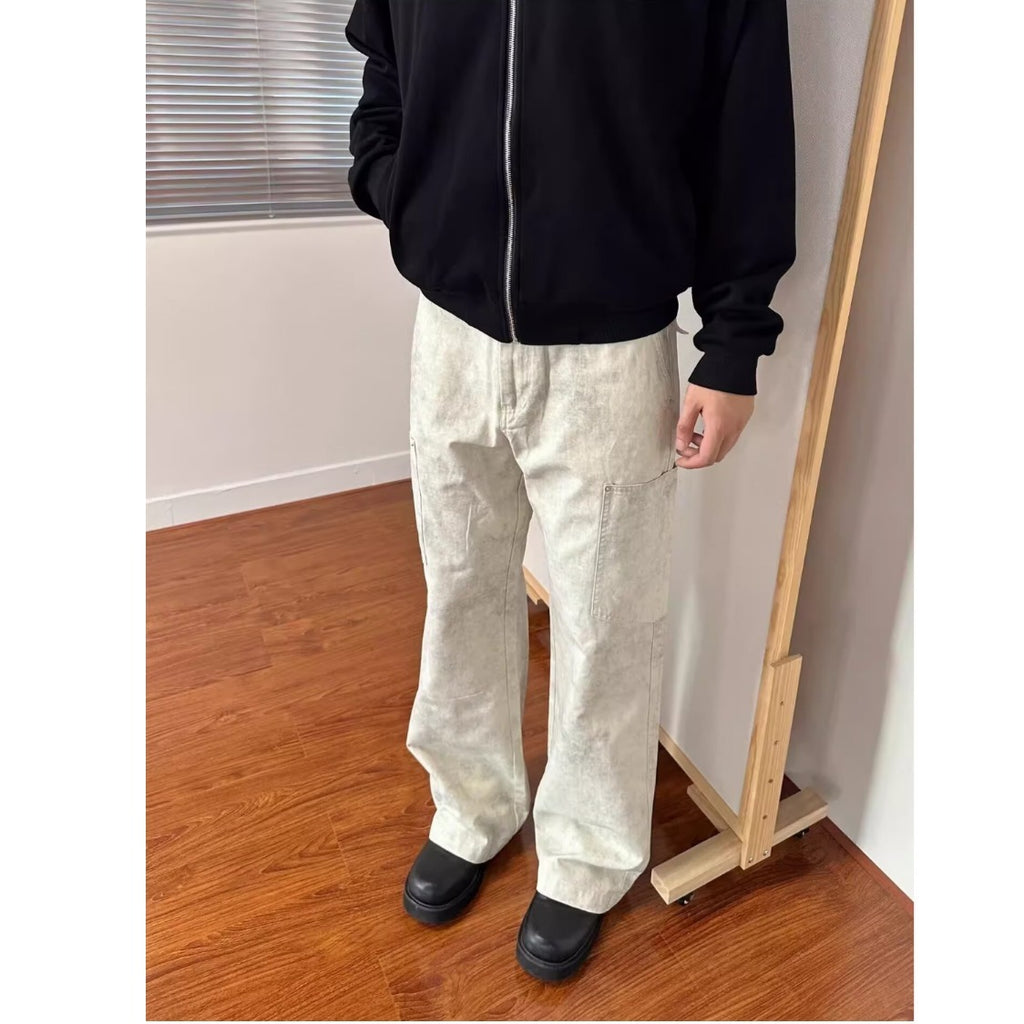 Pantalons de fret à l'impression de marbre pour hommes